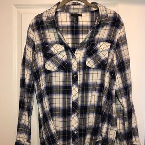Plaid fleece button down